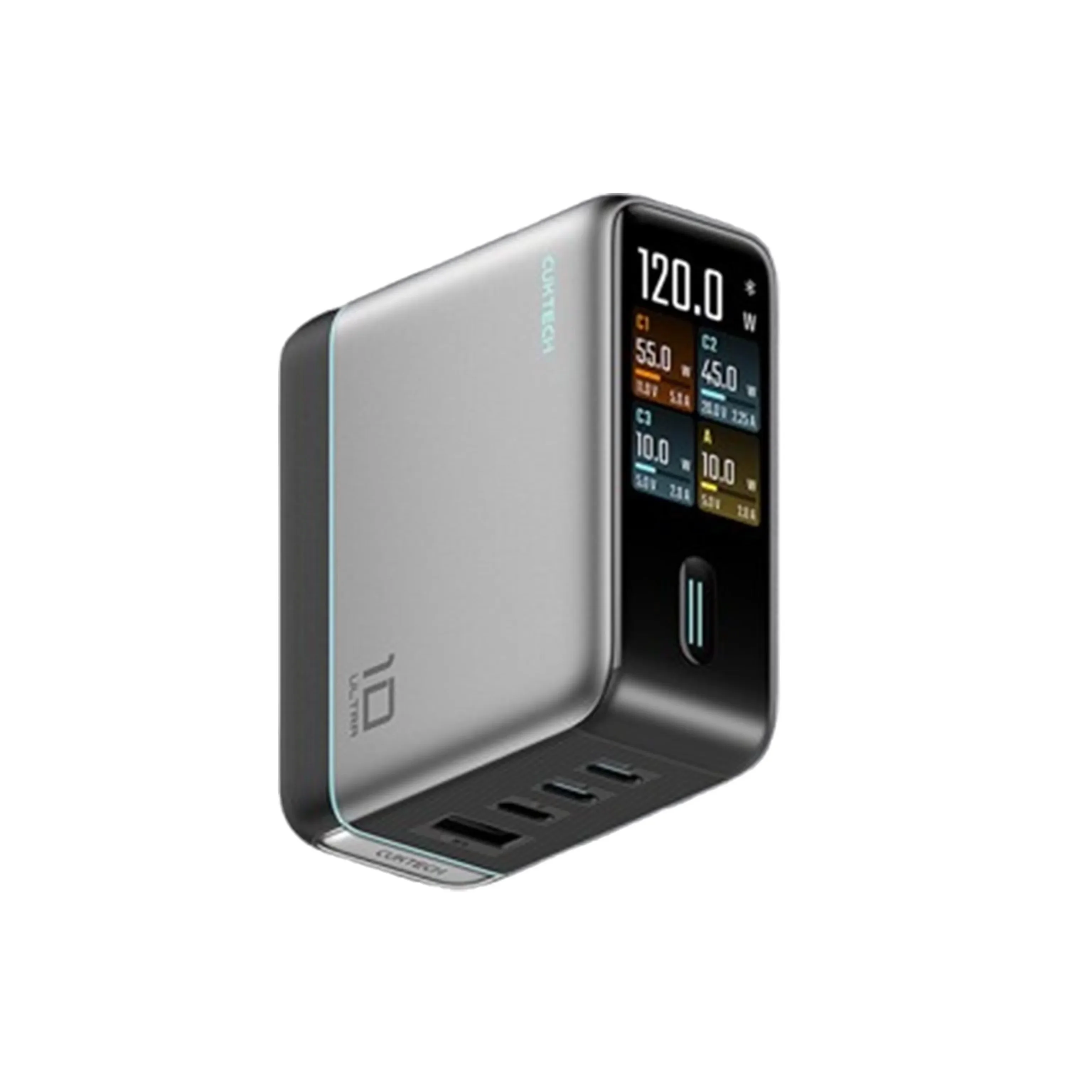 Original CUKTECH 10 Super Electric Energy Charger PD3.0 Ultra-120W GaN Multi-Port Fast Charger with Screen