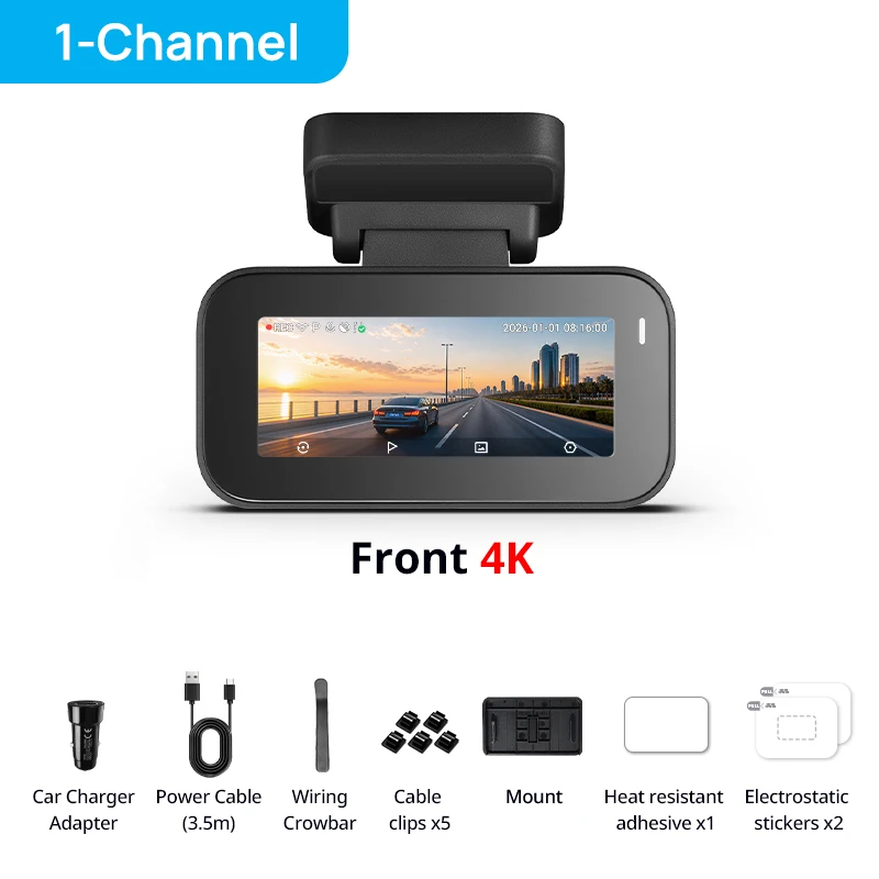 70mai 4K Dash Cam A900 F1.55 HDR GPS Voice Control WiFi Supercapacitor Support Dual 4K 24H Parking Monitor Fatigue Alert