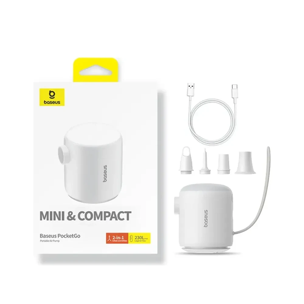 Baseus Wireless Air Compressor Mini Air Inflator Pump for Air Mattresses Beds Inflatable Mats Swim Ring Deflate For Storage Bag