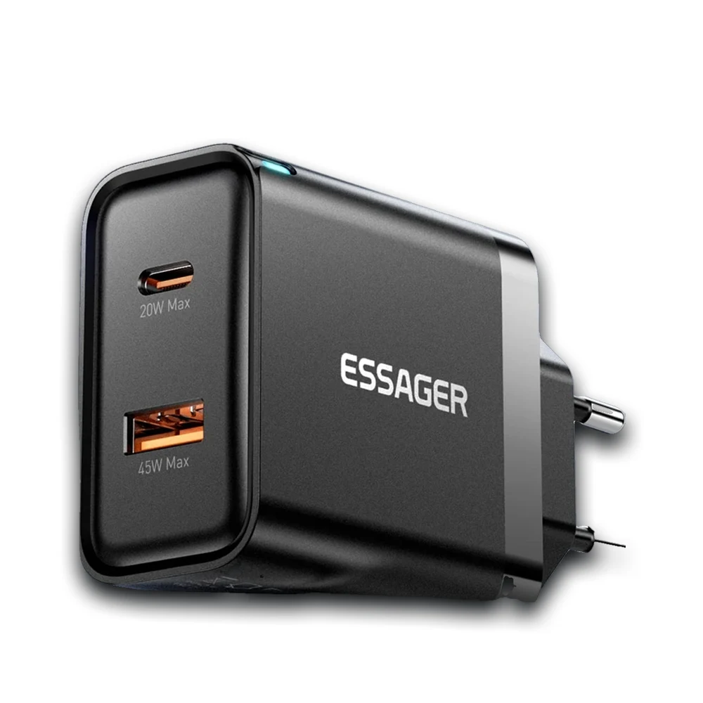 Essager Cargador GaN 65W QC 4.0 PD 3.0 USB Type C