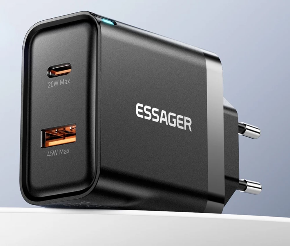 Essager Cargador GaN 65W QC 4.0 PD 3.0 USB Type C