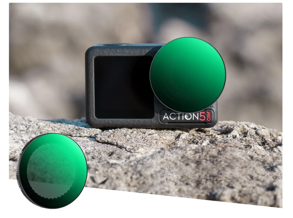 K&F CONCEPT Variable ND2-32 Filter for DJI Osmo Action 5 Pro/4/3 Snap-on Design No Need to Remove Original Filter Easy to Use