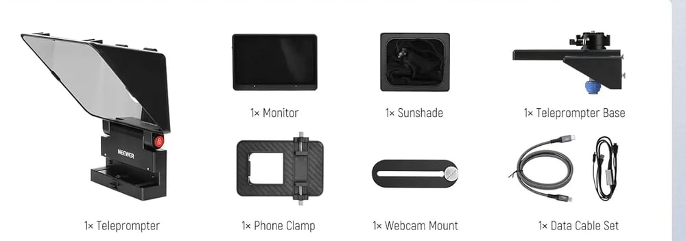 NEEWER 2-In-1 Teleprompter X11 for Mobile Phone MicroSD Camera Camcorder Video Recording Live Streaming Prompter Monitor