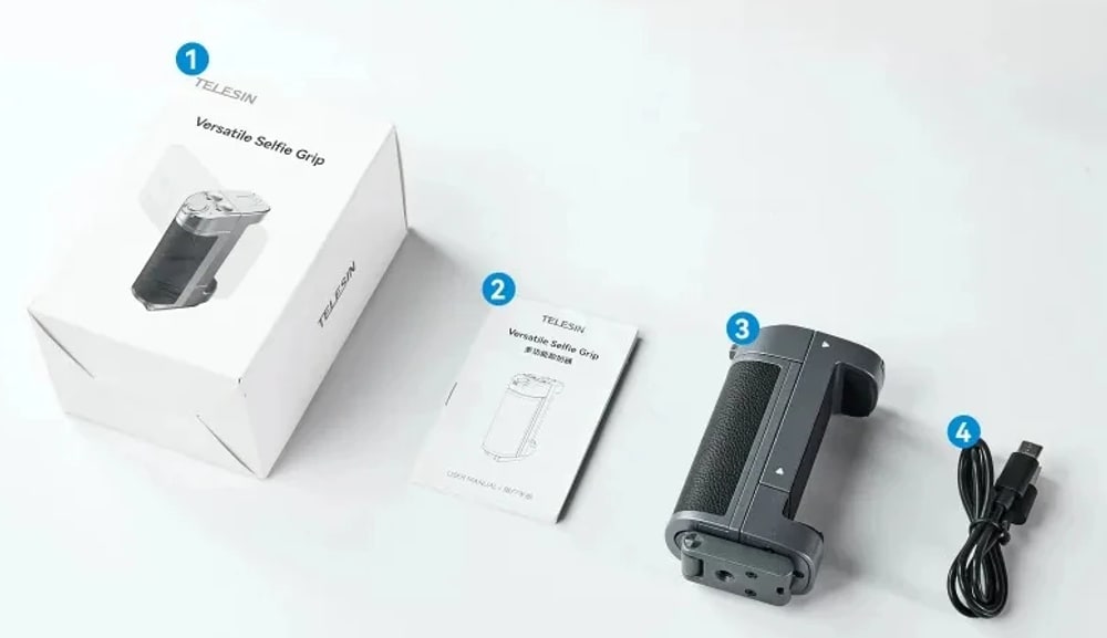TELESIN Phone Camera Multifunction Selfie Handle Bluetooth Phone Stand Selfie Extendable Selfie Stick Detachable Remote Shutter