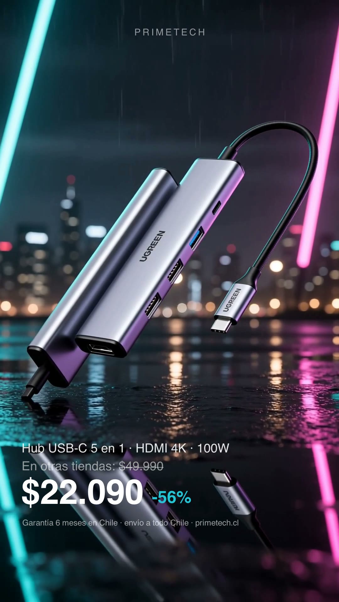 UGREEN Adaptador USB C Hub 5 en 1 4K HDMI 100W